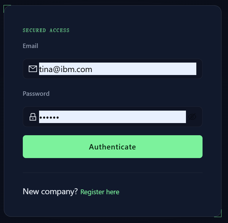 AgileWatch login screen