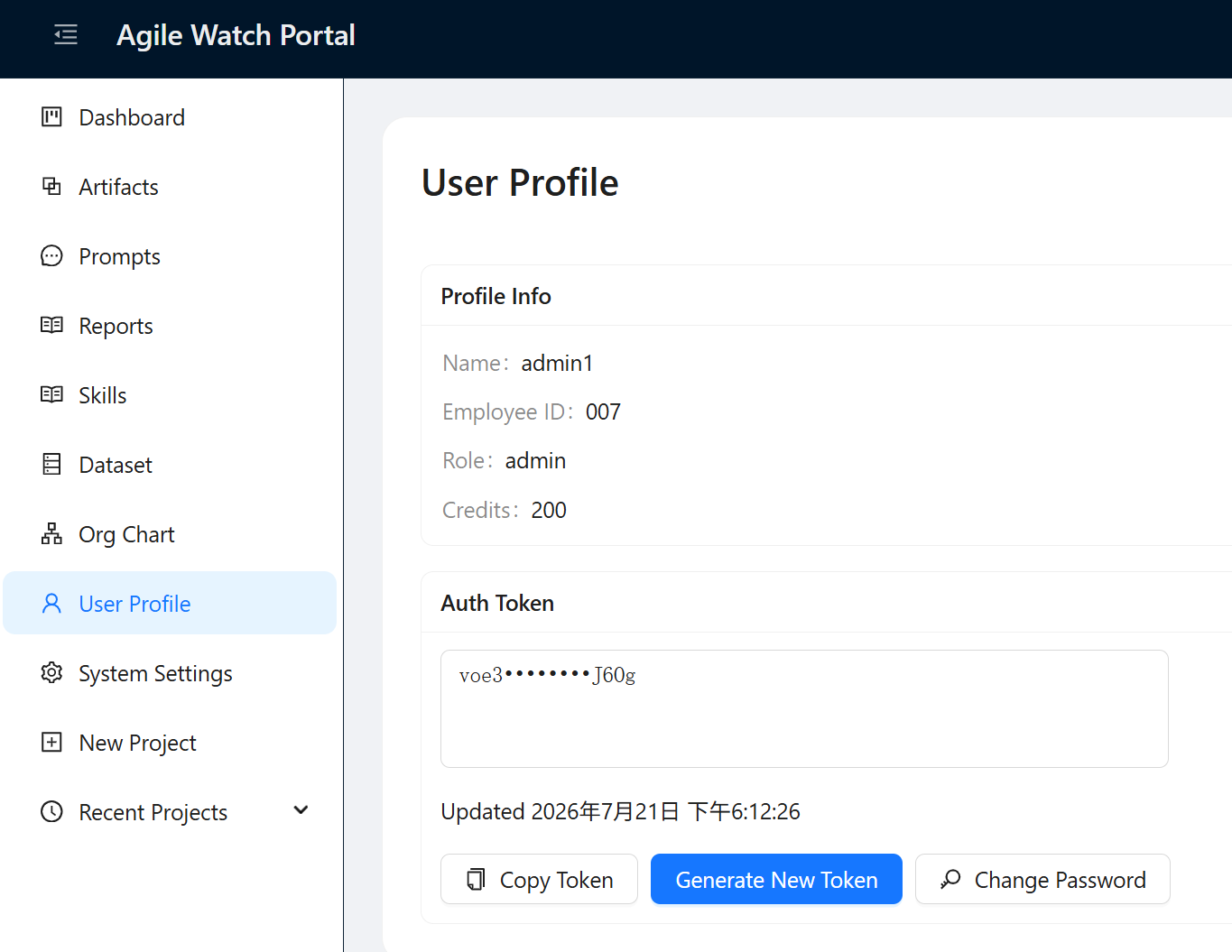 Generate authentication token